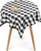 Buffalo Plaid Tablecloth 35 ? 35" - Black and White Checkered Tablecloth Style, Machine Washable Polyester, Waterproof, Easy to Care, Durable Smal...