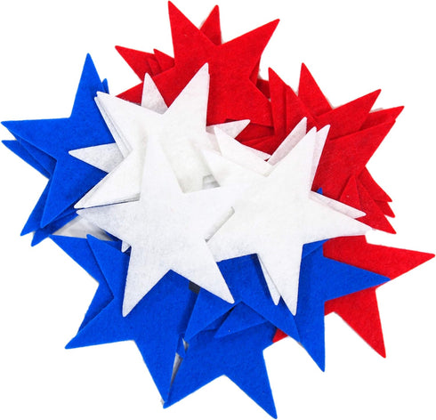 Playfully Ever After 1.5 inch Stiff Felt Stars 88pc (Red, White, & Blue)...