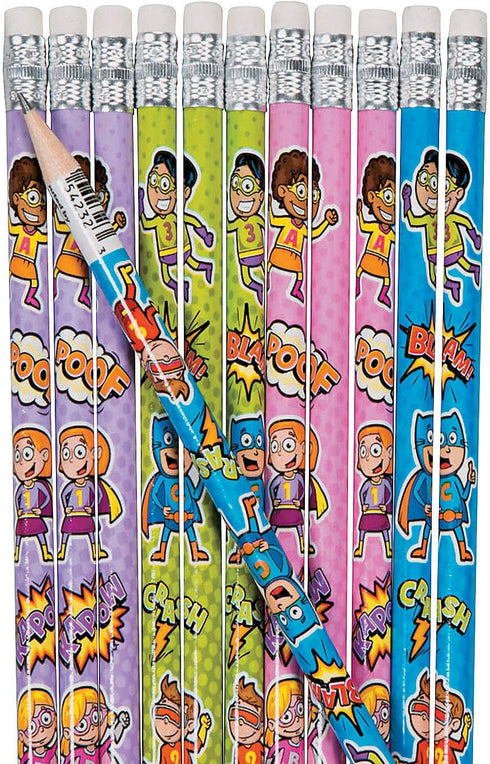 Fun Express - Superhero Pencils (2dz) - Stationery - Pencils - Pencils - Printed - 24 Pieces...