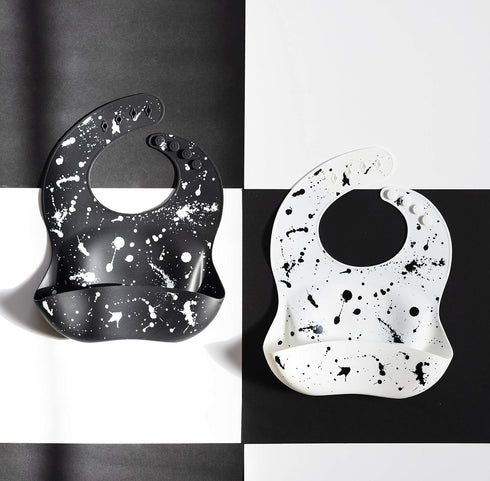 Silicone Baby Bib with Food Catcher - Adjustable Waterproof Feeding Bib for Babies and Toddlers 4 to 36 Months for Girl and Boy - Modern, Soft, Ea...