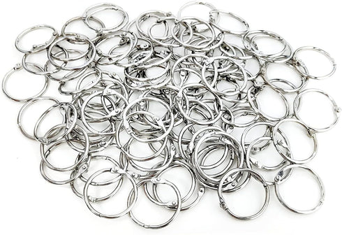 Loose Leaf Binder Rings 1-Inch?100 Pack? Office Metal Book Rings, Nickel Plated Steel Key Rings for School?Sliver...