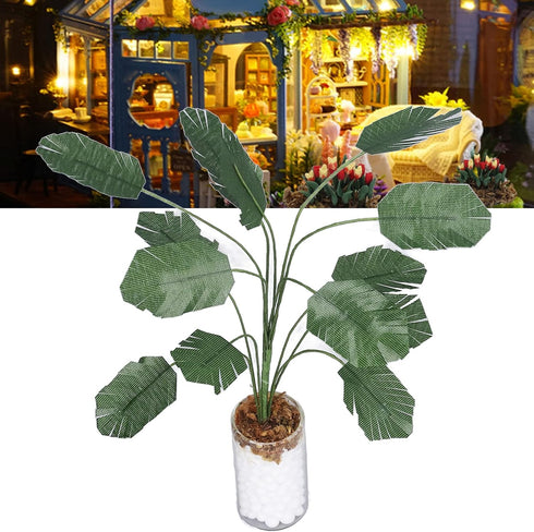 Dollhouse Plants Props,1:12 Scale Miniature Banana Tree DIY Making Potted Plants for Doll House Dollhouse Accessories (S)...