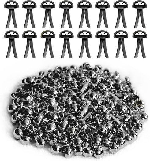 HILELIFE 300 Pieces Brads for Paper Crafts, Premium Mini Brads Paper Fasteners for Crafts Brass Fasteners for Kids Craft (Black)...