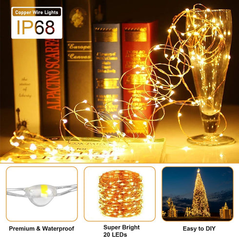 12 Pack Valentine's Day Fairy Lights Battery Operated, 3 Speed Modes, Extra 12 Batteries for Replacement, 7Ft 20 LED Mini String Light, Waterproof...
