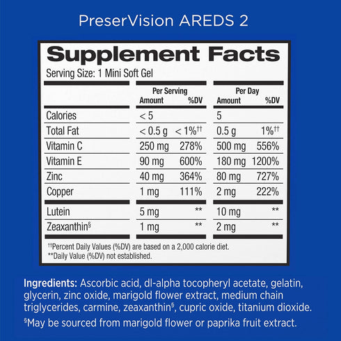 PreserVision AREDS 2 Eye Vitamin & Mineral Supplement, Contains Lutein, Vitamin C, Zeaxanthin, Zinc, Copper & Vitamin E, 60 Chewable (Packaging Ma...