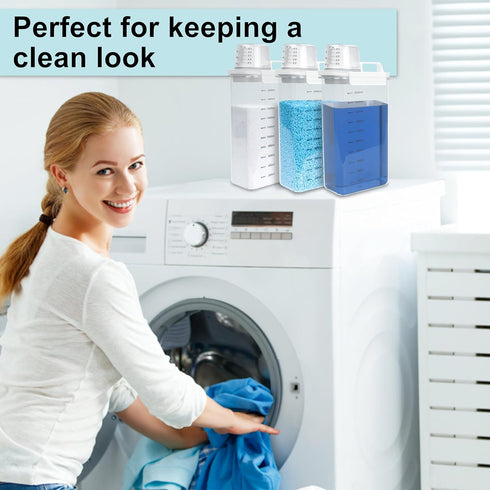 Laundry Detergent Dispenser, 78oz Laundry Detergent Container for Laundry Room Organization, Clear Laundry Soap Dispenser for Fabric Softener, Lau...