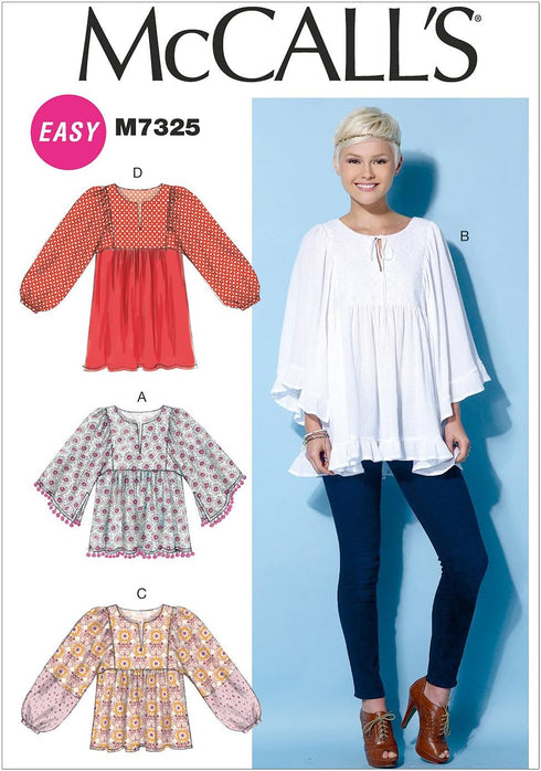 McCall's Patterns M7325 Misses' Gathered Tops & Tunic, ZZ (Large-X-Large-XX-Large)...