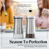 Willow & Everett Salt and Pepper Shaker Set - Stainless Steel & Glass with Adjustable Pour Dial - Ideal for Pre-Ground Spices & Seasoning Blends...