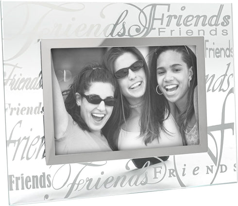 Malden International Designs 3038-46 Mirrored Glass With Silver Metal Inner Border Friends Picture Frame, 4x6, Clear...