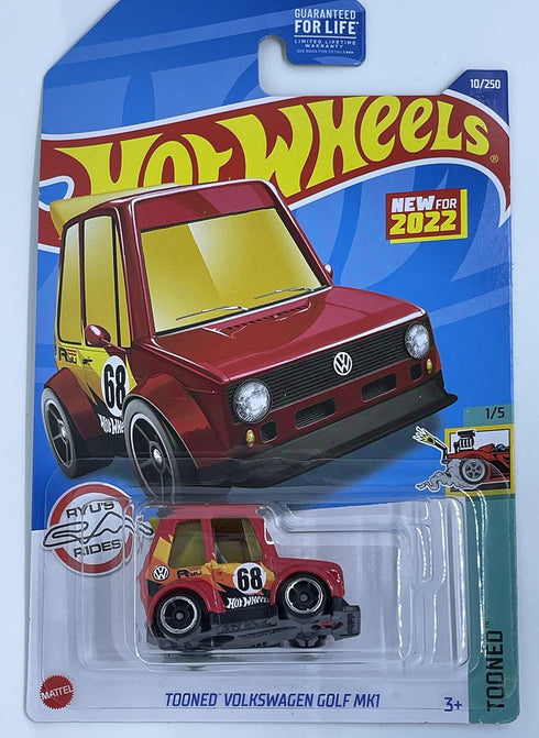 Hot Wheels 2022 - Tooned Volkswagen Golf MK1 - RED - Tooned 1/5...