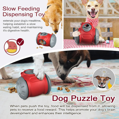 Dog Treat Dispenser Toy - Interactive Dog Toys, Dog Treat Toy Treat Dispensing Dog Toys for Mental Stimulation & Fun Playtime Puzzle Toys for Larg...