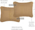 VHC Brands Burlap Pillow Sham Cover with Fringed Ruffle Cotton Farmhouse Decor Button...