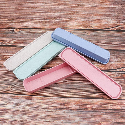 OriGlam 1pcs Portable Flatware Box Travel Tableware Storage Case Box, Utensil Case Flatware Storage Box for Cutlery Kit (Blue)...