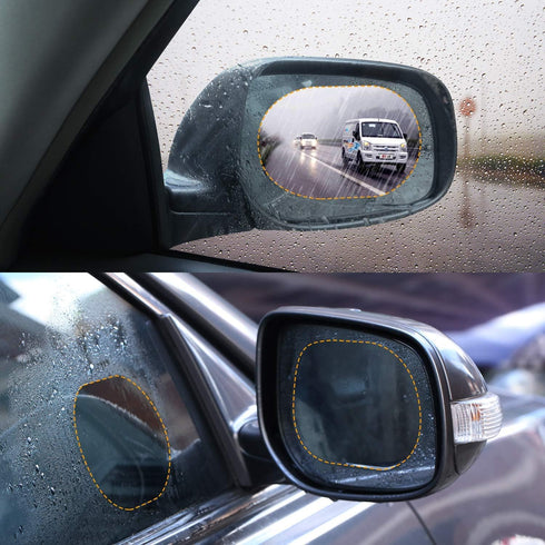 4 PCS Car Rear View Mirror Waterproof Film Side Rearview Rainproof Coating Membrane HD Nano Protective Clear Safe Driving Sticker...