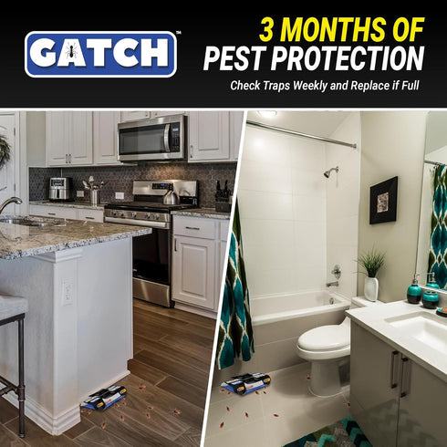 GATCH Roach Traps Indoor (12 Pack), Sticky Baited Cockroach Traps, Roach Killer Indoor Infestation, Adhesive Glue Traps for Roaches, Insects, Home...