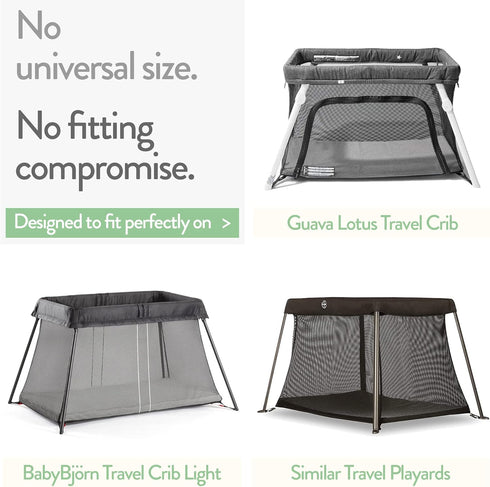 Travel Crib Fitted Sheets Compatible With Guava Lotus, Baby Bjorn, Dream on Me Travel Crib Light Playard – Fits Perfectly on 24 x 42” Mattress Wit...