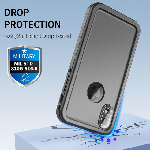 SPORTLINK for iPhone XR IP68 Waterproof Case - Full-Body Shockproof Dust-Proof Case - 6.1’ Heavy Duty Underwater Rugged 360 Protective Military Gr...