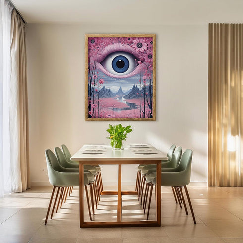 Posterizer 1 pcs-giant alien eye-pink girly wall art-Abstract & Modern Art-Fantasy & Fiction Art-Gift for Art Lovers-Decor for Home & Office- UNFR...