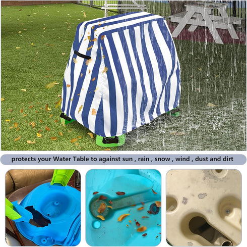 Kids Water Table Cover Fit Step2 Rain Showers Splash Pond Water Table,Waterproof Dust Proof Anti-UV Outdoor Toys Cover-Cover only...