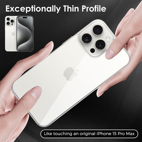 3 in 1 Screen Protector for iPhone 15 Pro Max, Front and Back Tempered Glass Screen Protector, Camera Lens Protector Ultra Thin Bubble Free(6.7 in...