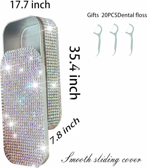 Portable Bling Diamond Case with Floss Picks Dental Floss Inside - Versatile as a Travel Pill Case for Hotels, Cruises and Travel...
