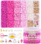 Wuollgess 3500 PCS Pink Clay Beads Kit for Bracelets Making, Polymer Heishi Beads for Jewelry Making, Friendship Bracelet Kit for Girls Adults, Sp...