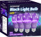 4 Pack A19 LED Black Light Bulbs,Dimmable 9W Blacklight Bulb(100W Equivalent), E26 Base 110V, UVA Level 385-400nm, Glow in The Dark for Black Ligh...