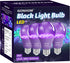 4 Pack A19 LED Black Light Bulbs,Dimmable 9W Blacklight Bulb(100W Equivalent), E26 Base 110V, UVA Level 385-400nm, Glow in The Dark for Black Ligh...