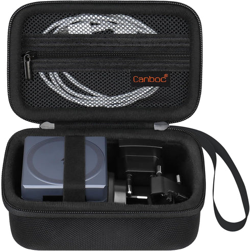 Canboc Travel Carrying Case Compatible with Anker 3-in-1 Cube 15W Max Fast Charging Foldable Wireless Charger, Zipper Mesh Pocket fits USB Cable, ...