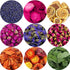 9 Bags Set Dried Flowers - Candle Making Soap Making DIY Candel Natural Flowers-Lemon,Lily,Don't Forget Me,Lavender,Mint Leaf,Rose Petal, Red Rose...