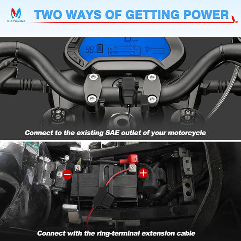MICTUNING SAE to USB Cable Adapter Waterproof USB Charger Quick 2.1A Port with Inline Fuse for Motorcycle Cellphone Tablet GPS and More......