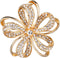 Nicole Miller Gold Twisted Petals Flower Crystal Rhinestones Brooch...