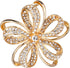 Nicole Miller Gold Twisted Petals Flower Crystal Rhinestones Brooch...