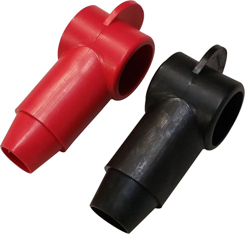 (Red & Black) 3/8" Stud Terminal Cover - Electrical Battery Connection Insulator (2 Pack)...