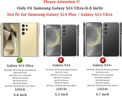 for Samsung Galaxy S24 Ultra Case: Dual Layer Protective Heavy Duty Cell Phone Cover Shockproof Rugged with Screen Protector - Military Protection...