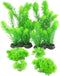 CNZ Aquarium Decor Fish Tank Decoration Ornament Artificial Plastic Plant Green (Green, 6pcs)...