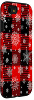 iPhone SE (2020) / 7 / 8 Snowflakes on Red Black Winter Christmas Plaid Buffalo Phone Case...