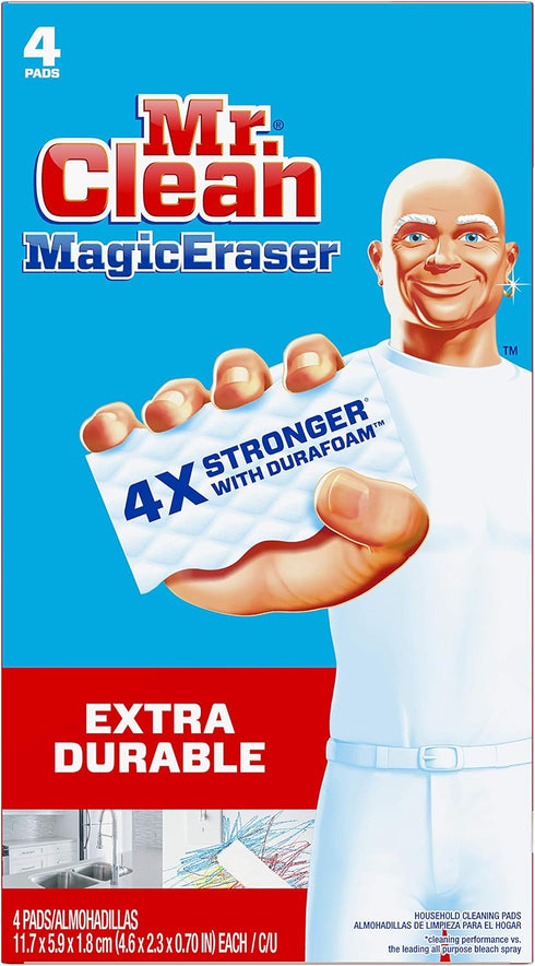 Mr. Clean Magic Eraser Extra Durable, Cleaning Pads with Durafoam, 4 count...