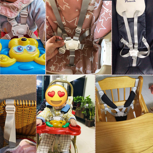 ZARPMA High Chair Security Straps, Replacement 5 Point Children Safety Harness Convertible Straps for High Chair/Pram/Buggy/Kid Pushchair...