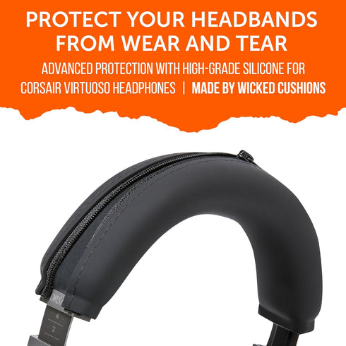 WC BandZ Virtuoso V2 - Silicone Headband Cover for Corsair Virtuoso Headphones by Wicked Cushions | Machine Washable, No More Flaking Leather | fo...