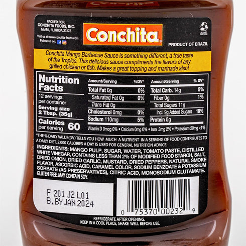Conchita Mango BBQ Sauce, 14 oz - Cookout Essentials - Perfect for Grilling, Marinating, and Dipping...