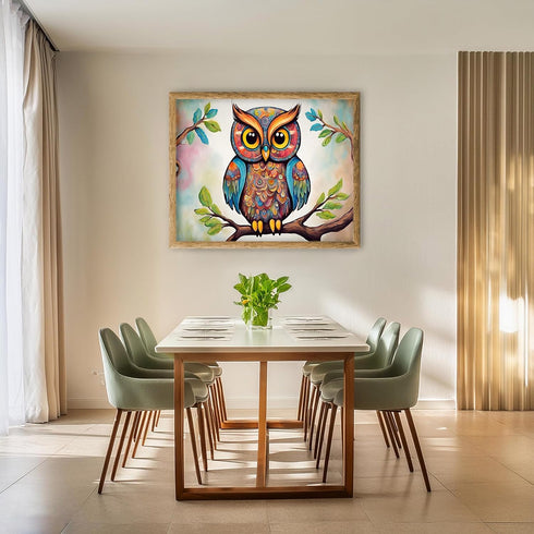 Posterizer 1 pcs- psychedelic funky hippie colorful owl print 6-Fantasy & Fiction Art-Retro Art- Living Room Bedroom Decor- unframed wall art...
