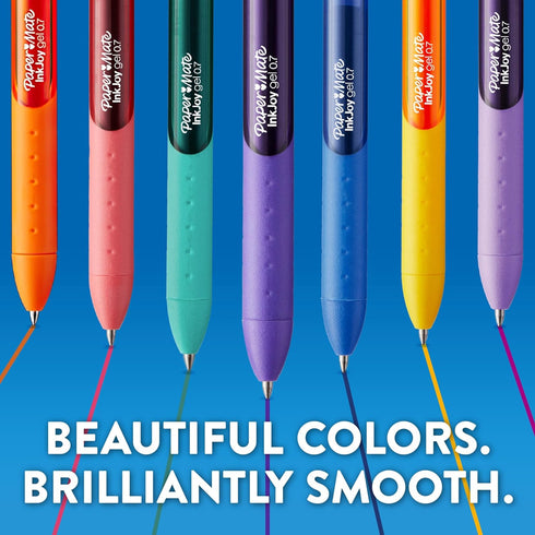 Paper Mate InkJoy Gel Pens, Retro Accent Colors, Medium (0.7mm) Point, Retractable, 4 Count...