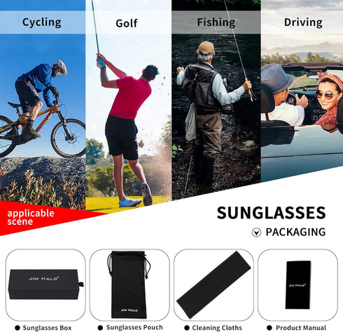 JIM HALO Polarized Aviator Sunglasses Men Women Oversize Plastic Driving Glasses (Matte Transparent Frame/Polarized Blue Lens)...