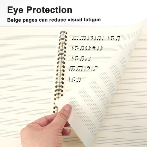 Blank Sheet Music Notebook, 160 Pages Composition Staff Paper Notebook, Manuscript Paper Notebook, 10 Staves (Music clef notebook)...
