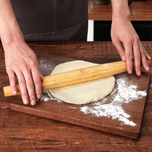 Classic French Rolling Pins Bamboo Wooden Rolling Pin for Baking Pizza Dough Pie Cookie, 15.8-Inch...