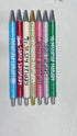 Jxueych 7Pcs Christmas Weekday Pens Glitter Pen with Funny Sayings Vibrant Fancy Ballpoint Pens Cute Gifts for Colleagues Office Supplies (Christm...