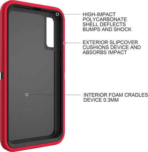 MXX Heavy Duty Compatible Case Made for Samsung Galaxy A50 - (No Screen Protector) Drop Protection Tough Case for Your Galaxy A50/ A50s/ A30s (Red...