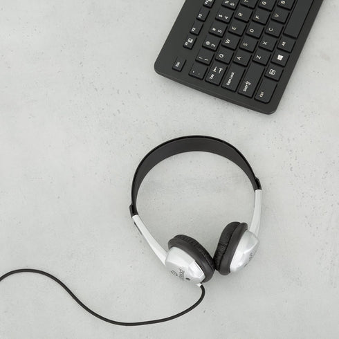 Egghead Stereo School Headphone with Leatherette Ear Cushion, Black, EGG-IAG-1008-SO...
