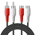 2 RCA to 2RCA Extension Cable 2-Pack, 3.3 ft RCA Cable 2 Male to 2 Female, 2RCA Stereo Audio Extender Cable for Speaker, Amplifier, Mixer, TV...